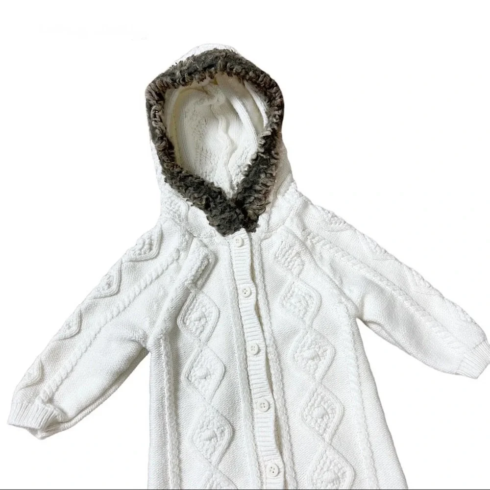 Hope & Henry Organic Cotton Cable Knit One-Piece